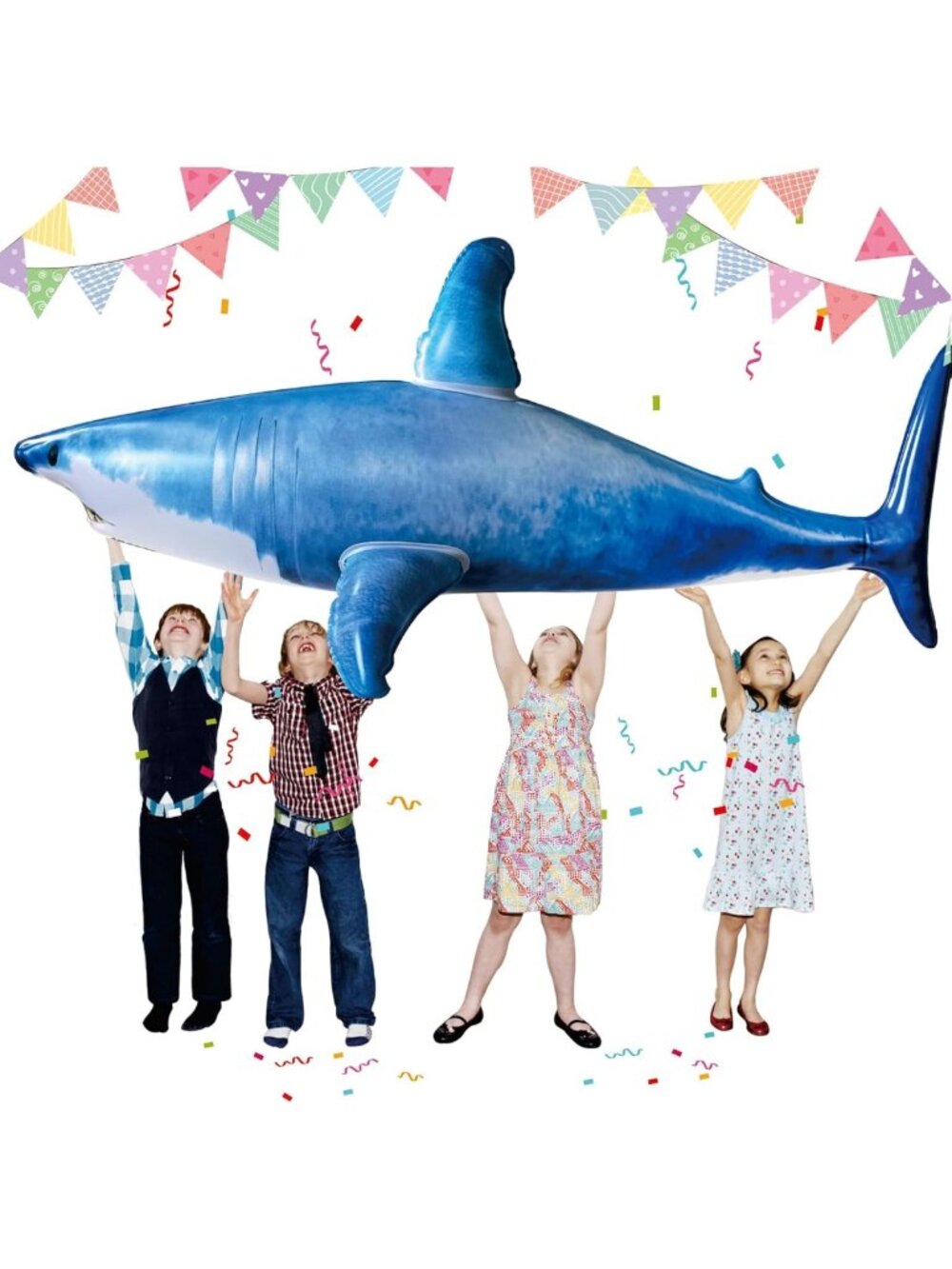 Giant Inflatable Shark Pool Float | Beach Party Decor & Birthday Fun Toy